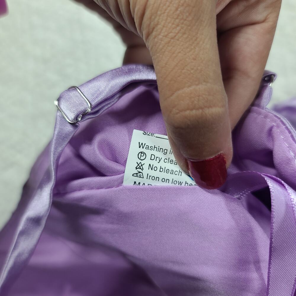 Satin pleated bust Party HOCO Mini dress purple SZ 0 Cocktail party formal - Picture 11 of 12